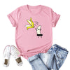 Banana Strip Printed Short Sleeve T-shirt for Women