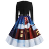 Christmas Style Vintage Dress Round Collar Long Sleeve