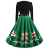 Christmas Print Vintage Dress for Women