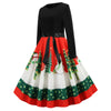 Christmas Print Vintage Dress for Women