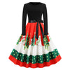 Christmas Print Vintage Dress for Women