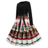 Christmas Print Long-sleeved Vintage Dress for Women