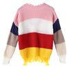 V-neck Sweater Color Blocking for Women