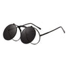 Metal Frame Flip Round Sunglasses