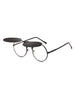 Metal Frame Flip Round Sunglasses