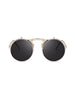 Metal Frame Flip Round Sunglasses