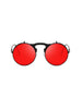 Metal Frame Flip Round Sunglasses