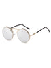 Metal Frame Flip Round Sunglasses