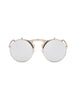 Metal Frame Flip Round Sunglasses