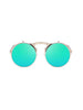 Metal Frame Flip Round Sunglasses