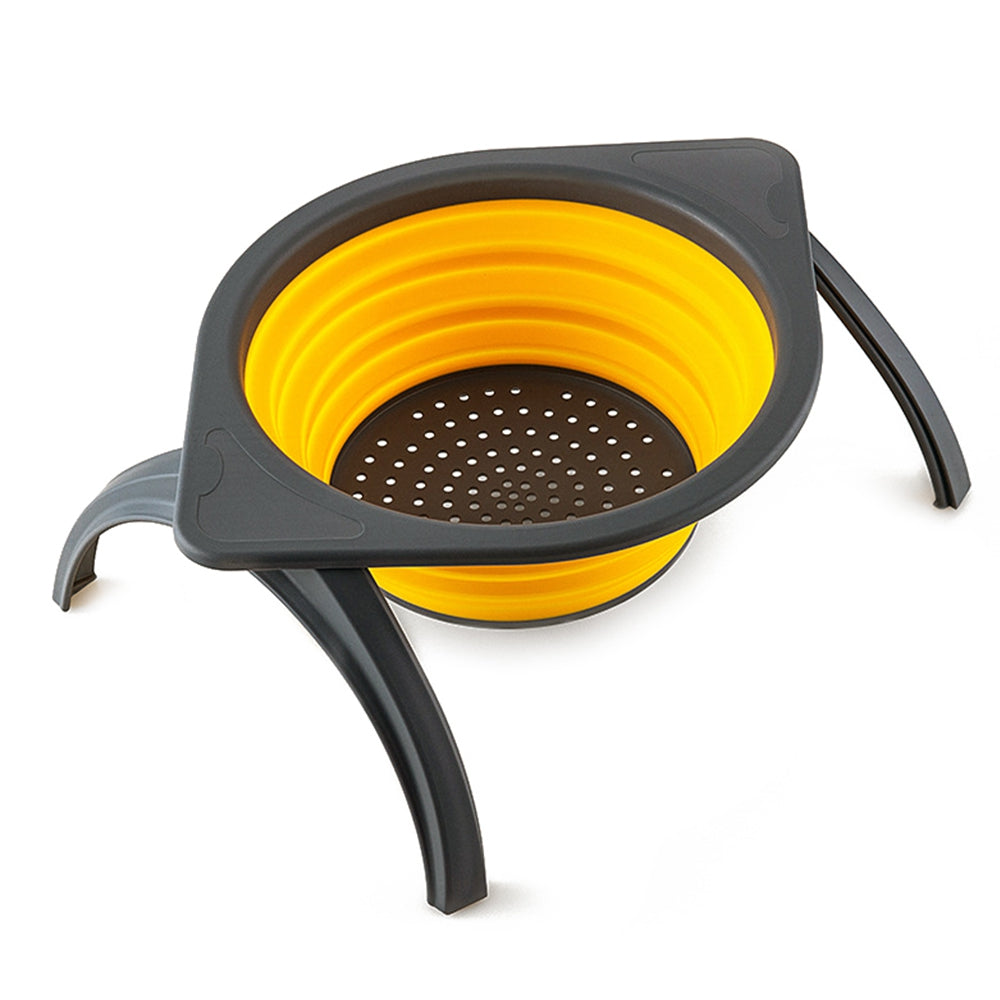 Collapsible Silicone Fruit Vegetable Washing Basket Strainer Bowl with Support Frames Kitchen Colander Drainer