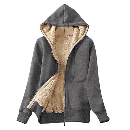 Faux Shearling Lining Hooded Jacket