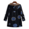 Printed Plush Lining Hooded Coat