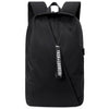 Men's Water-resistant Nylon Material Backpack Casual Business Computer Bag with USB Interface and Trolley Fixing Strap