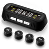 AutoLover TY16 Tire Pressure Monitoring System Solar TPMS USB Charging Clear Screen Real-time Tester 4 External Sensors