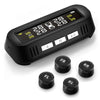 AutoLover TY16 Tire Pressure Monitoring System Solar TPMS USB Charging Clear Screen Real-time Tester 4 External Sensors