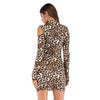 Leopard Print Off Shoulder Strapless Dress for Women