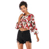 Printed Loose Top V-neck Shirt for Women