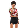 Printed Loose Top V-neck Shirt for Women
