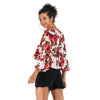 Printed Loose Top V-neck Shirt for Women