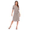 Round Neck Short Sleeve Twisted Knot Casual Dress for Women