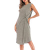 Round Neck Sleeveless Knot Casual Dress for Women