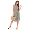 Round Neck Sleeveless Knot Casual Dress for Women