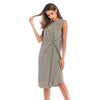 Round Neck Sleeveless Knot Casual Dress for Women