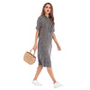 Hooded Short Sleeve Casual Dress for Women