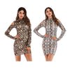 Leopard Print Off Shoulder Strapless Dress for Women