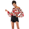 Printed Off-shoulder Flare Sleeve Top for Women
