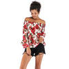 Printed Off-shoulder Flare Sleeve Top for Women