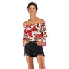 Printed Off-shoulder Flare Sleeve Top for Women