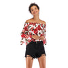 Printed Off-shoulder Flare Sleeve Top for Women