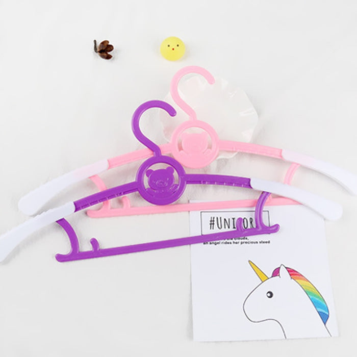 Cute Cartoon Bear Children Plastic Hanger Telescopic Adjustable Coat Drying Rack for Kids 5pcs