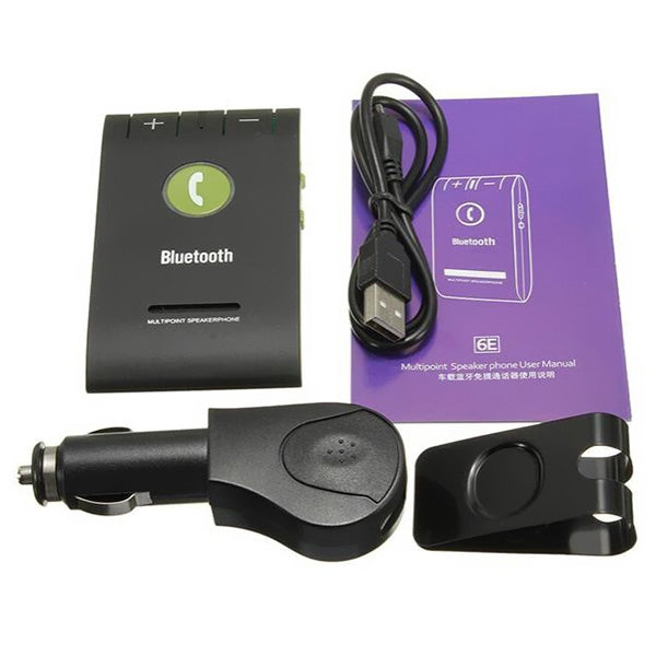 6E Bluetooth Hands Free Car Clip Kit Wireless Auto Speakerphone Sun Visor Speaker