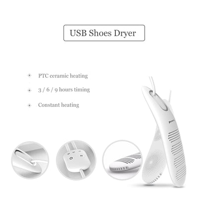 USB Shoes Dryer Timing Heating Warmer Deodorant Dehumidifying Device