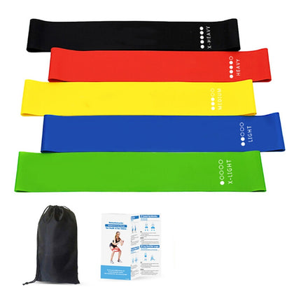 Sport Yoga Resistance Bands Natural Latex Fitness Elastic Tension Band Strength Training Yoga Loops Health Exercise Pull Strap Belt 5pcs