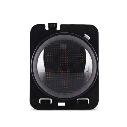 One Pair of Headlights Car Front LED Turn Signal Blinker Amber Light White Halo for Jeep Wrangler