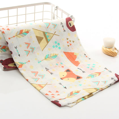 Lovely Print Baby Muslin Swaddle Blanket Infant Swaddling Towel