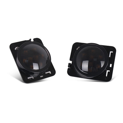 One Pair of Headlights Car Front LED Turn Signal Light Fender Flare Eyebrow Indicator Blinker