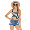 Striped Crop Top Vest with Adjustable Straps