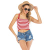 Striped Crop Top Vest with Adjustable Straps