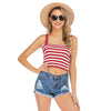 Striped Crop Top Vest with Adjustable Straps