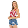 Striped Crop Top Vest with Adjustable Straps