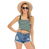 Striped Crop Top Vest with Adjustable Straps