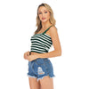 Striped Crop Top Vest with Adjustable Straps