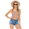 Striped Crop Top Vest with Adjustable Straps