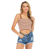 Striped Crop Top Vest with Adjustable Straps