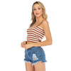 Striped Crop Top Vest with Adjustable Straps